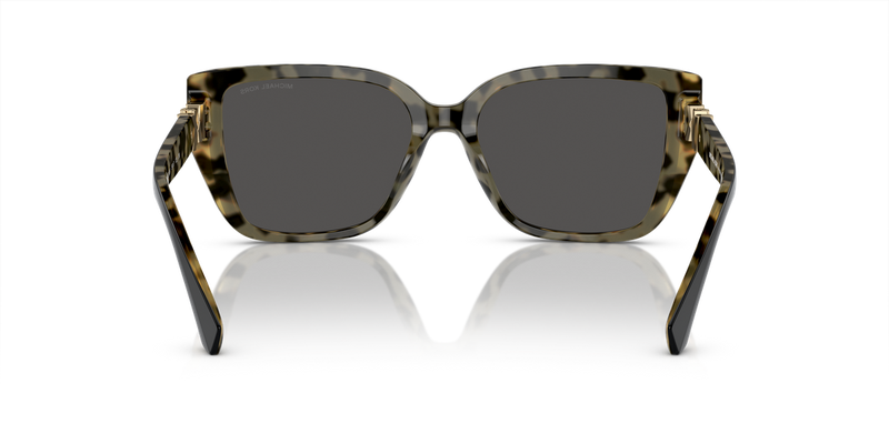 Michael Kors ACADIA in Bi-layer Black/Amber Tortoise / Dark Grey Solid (395087) - Temple Detail
