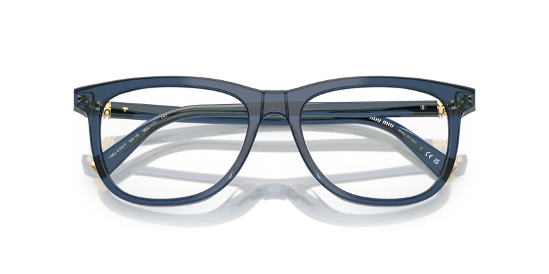 Miu Miu MU 01WVF in Blue Transparent - Side View