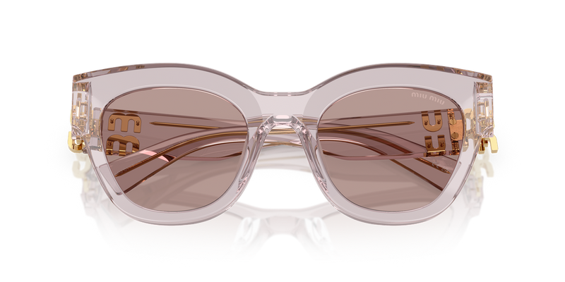 Miu Miu MU 01YSF in Mauve Transparent - Side View