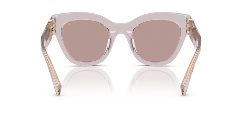 Miu Miu MU 01YS in Transparent Mauve - Temple Detail
