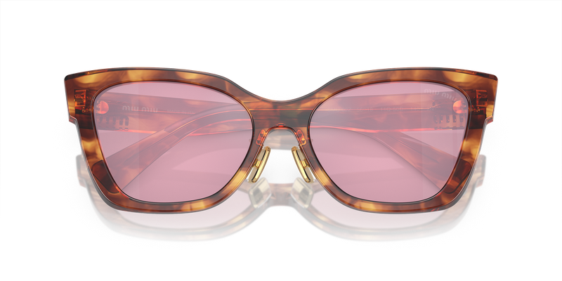 Miu Miu MU 02ZS in Striped Tobacco - Side View