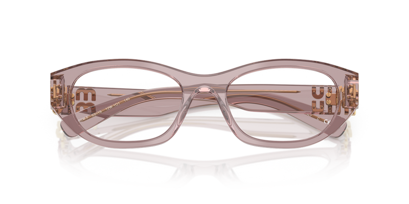 Miu Miu MU 03WVF in Mauve Transparent - Side View