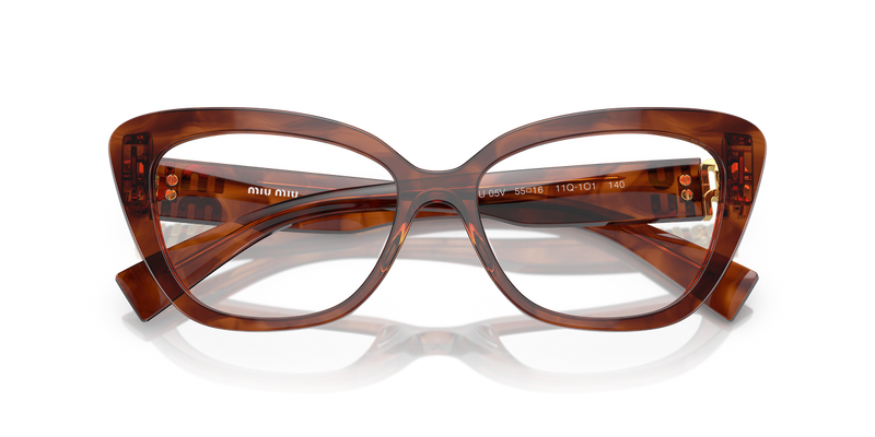 Miu Miu MU 05VV in Striped Tobacco - Side View