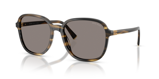Miu Miu MU B01S - Striped Loden / Dark Grey (25E80Q)