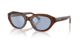 Shiny Transparent Brown / Light Blue Mirror Silver (63531U)