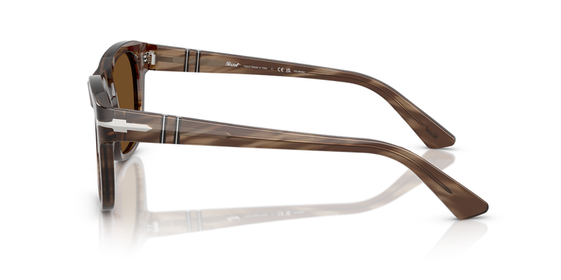 Persol PO3372S in Striped Brown / Polarized Brown (120857) - Back View