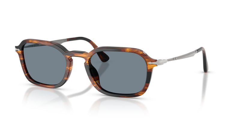 Persol PO3381S in Striped Black & Brown / Light Blue (123556) - Front View