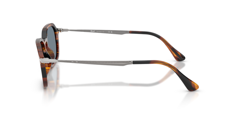 Persol PO3381S in Striped Black & Brown / Light Blue (123556) - Back View
