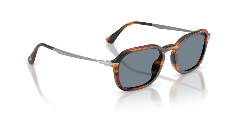 Persol PO3381S in Striped Black & Brown / Light Blue (123556) - Alternate View