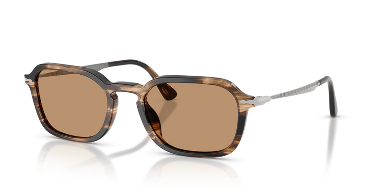 Persol PO3381S in Striped Black & Greish Brown / Brown (123653) - Alternate View