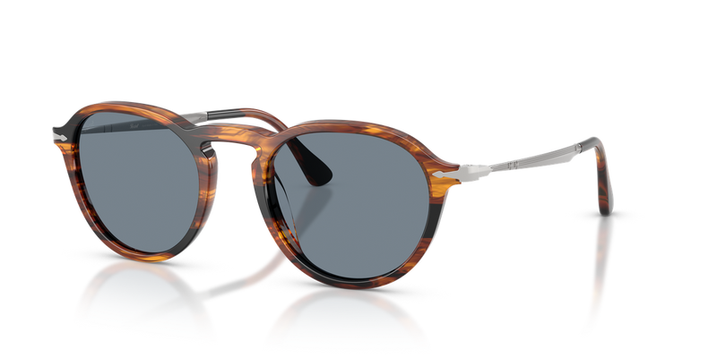 Persol PO3383S in Striped Black & Brown / Light Blue (123556) - Front View