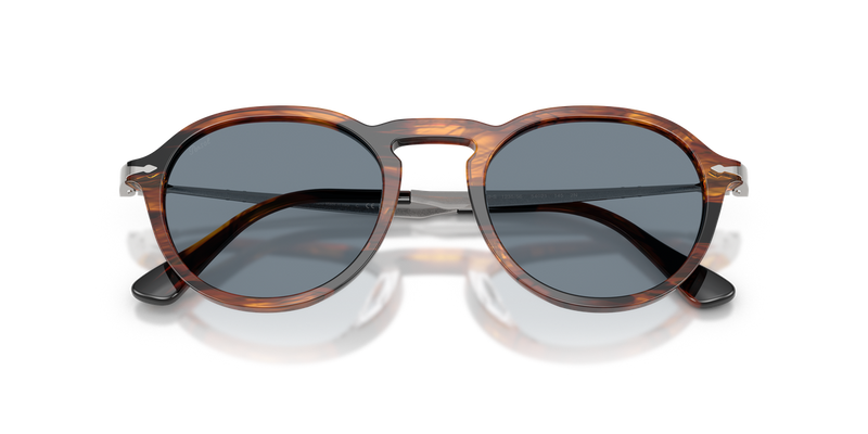 Persol PO3383S in Striped Black & Brown / Light Blue (123556) - Side View