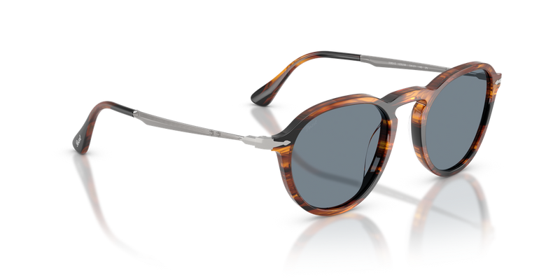 Persol PO3383S in Striped Black & Brown / Light Blue (123556) - Alternate View