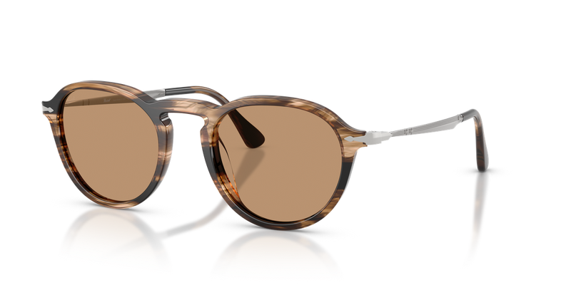 Persol PO3383S in Striped Black & Greish Brown / Brown (123653) - Alternate View