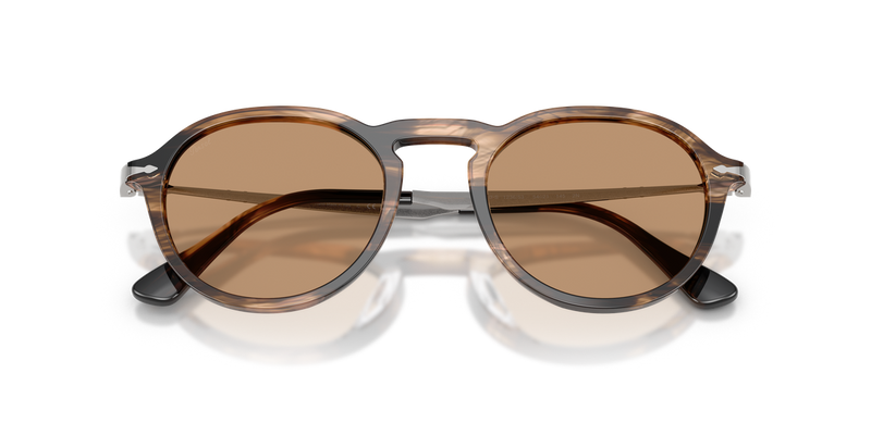 Persol PO3383S in Striped Black & Greish Brown / Brown (123653) - Alternate View