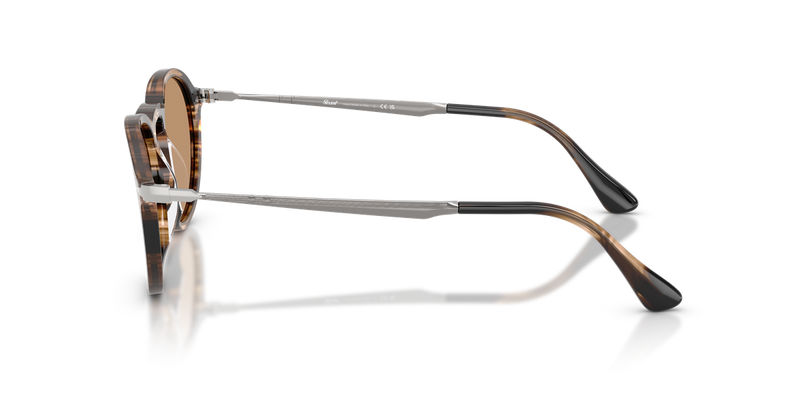Persol PO3383S in Striped Black & Greish Brown / Brown (123653) - Alternate View