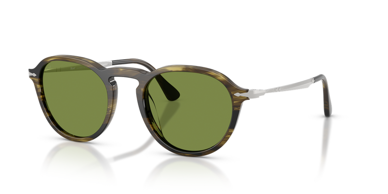 Persol PO3383S in Striped Black & Olive Green / Green (12374E) - Alternate View