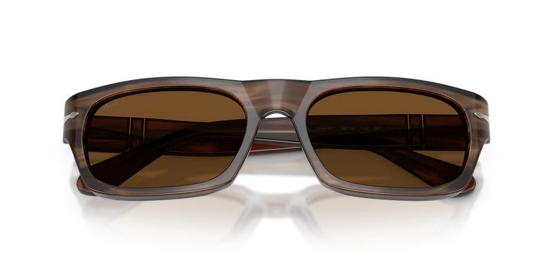 Persol PO3398S in Striped Brown / Brown Polarized (120857) - Alternate View