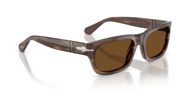 Persol PO3398S in Striped Brown / Brown Polarized (120857) - Alternate View