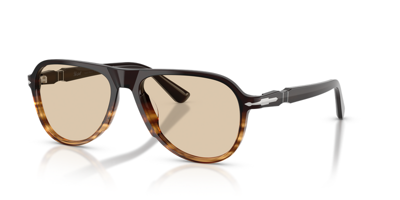 Persol PO3411V in Brown Striped Amber - Front View