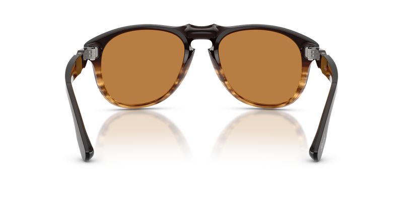 Persol PO8649SM in Brown Striped Amber - Temple Detail