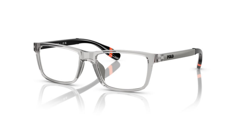 Polo Prep 0PP8547U in Shiny Transparent Light Grey - Front View