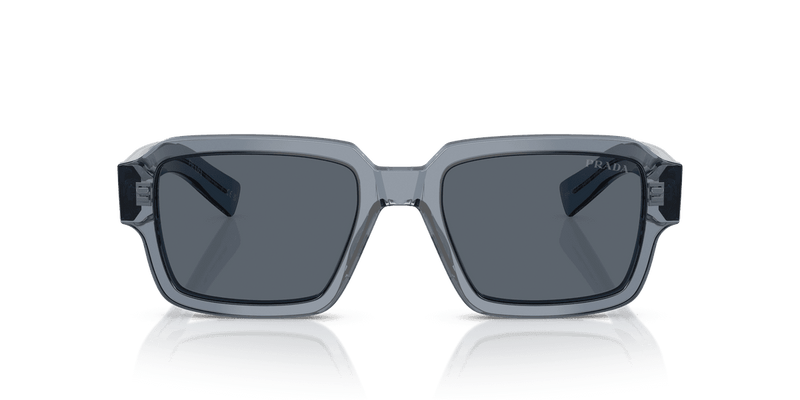 Prada PR 02ZSF in Transparent Ocean / Dark Blue (17T07T) - Temple Detail