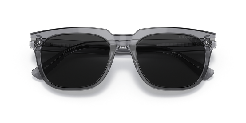 Prada PR 04YS in Transparent Grey / Polarized Black (08U08G) - Side View