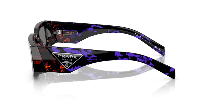 Prada PR 09ZSF in Abstract Orange / Dark Grey Mirror Blue/Red (06V40E) - Alternate View