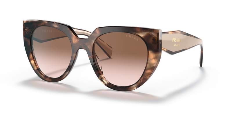 Prada PR 14WSF in Caramel Tortoise/Powder / Brown Gradient (01R0A6) - Front View