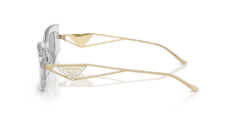 Prada PR 14YS in Transparent Grey / Light Grey (12R50K) - Back View