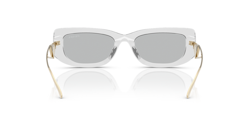 Prada PR 14YS in Transparent Grey / Light Grey (12R50K) - Temple Detail