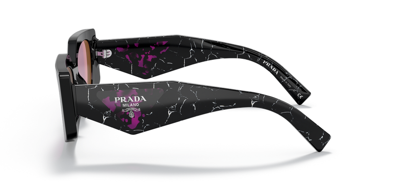 Prada PR 15YS in Black / Dark Violet Mirror Silver Int (1AB07Q) - Back View