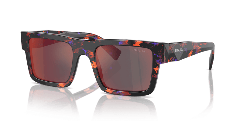 Prada PR 19WS in Abstract Orange / Dark Grey Mirror Blue/Red (06V40E) - Alternate View