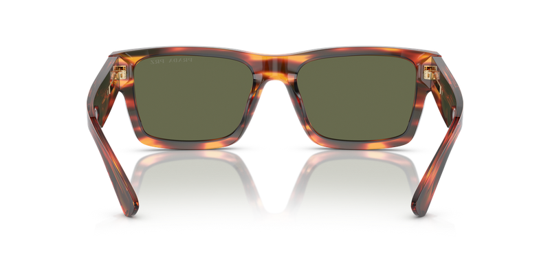 Prada PR 25ZS in Striped Briar Tortoise / Green Polarized (16S03R) - Temple Detail