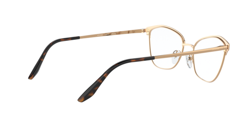 Prada PR 62XV in Matte Red/Pink Gold - Temple Detail