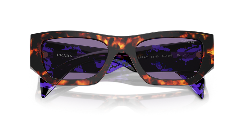 Prada PR A01S in Havana / Violet Mirror Internal Silver (14O50B) - Alternate View