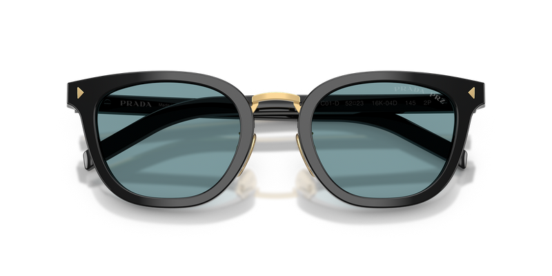 Prada PR C01SD in Black / Green Polarized (16K04D) - Side View