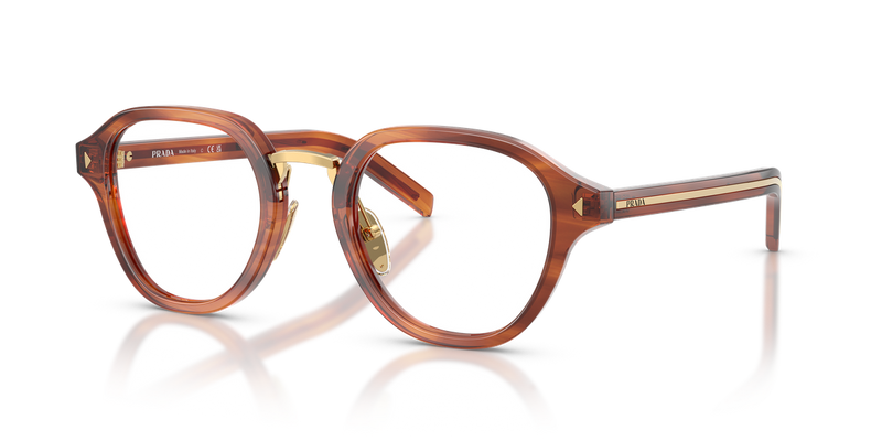Prada PR C05V in Striped Cognac / Demo Lens (27F1O1) - Alternate View