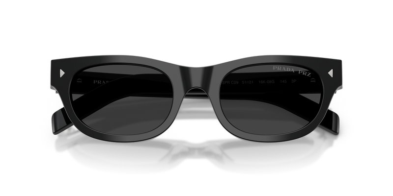 Prada PR C09S in Black / Black Polarized (16K08G) - Side View