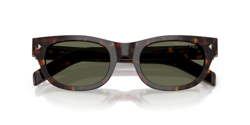 Prada PR C09S in Havana / Green Polarized (17N03R) - Alternate View