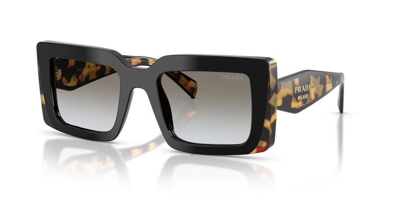 Prada PR D01SF in Black/Medium Tortoise / Grey Gradient (0CD80L) - Alternate View