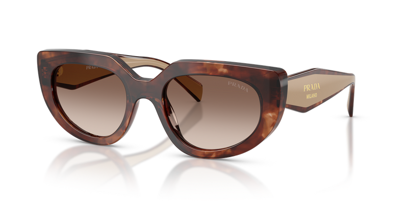 Prada PR D02SF in Caramel Tortoise / Brown Gradient (00K10S) - Front View