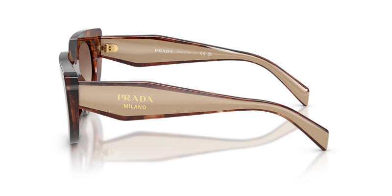 Prada PR D02SF in Caramel Tortoise / Brown Gradient (00K10S) - Back View
