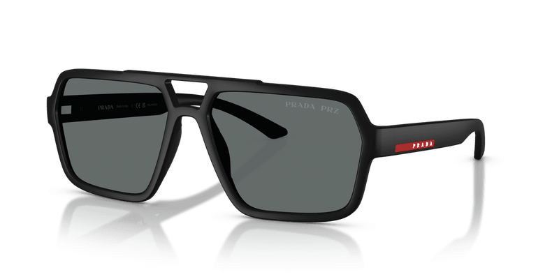 Prada Linea Rossa PS A06S in Black Rubbero / Polar Dark Grey (DG002G) - Alternate View