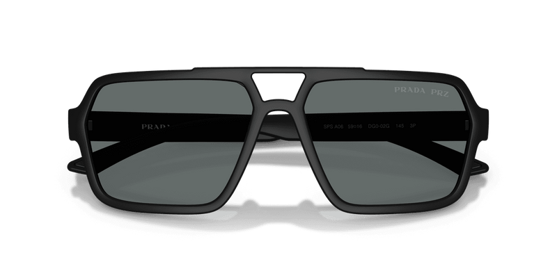 Prada Linea Rossa PS A06S in Black Rubbero / Polar Dark Grey (DG002G) - Alternate View