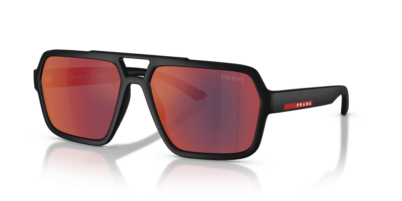 Prada Linea Rossa PS A06S in Black Rubber / Dark Grey Mirror Blue/Red (DG008F) - Alternate View