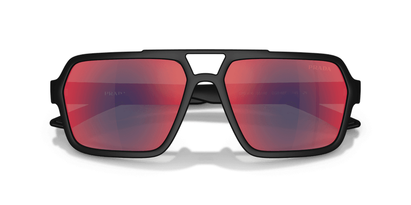 Prada Linea Rossa PS A06S in Black Rubber / Dark Grey Mirror Blue/Red (DG008F) - Alternate View
