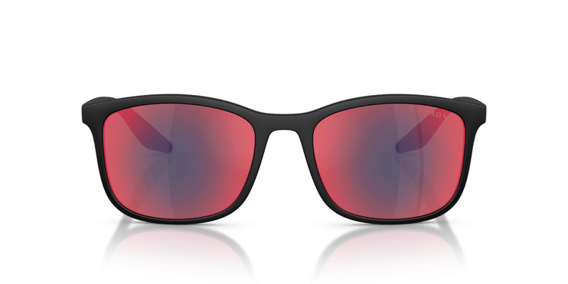 Prada Linea Rossa PS A08S in Matte Black / Dark Grey Mirror Blue/Red (1BO08F) - Alternate View