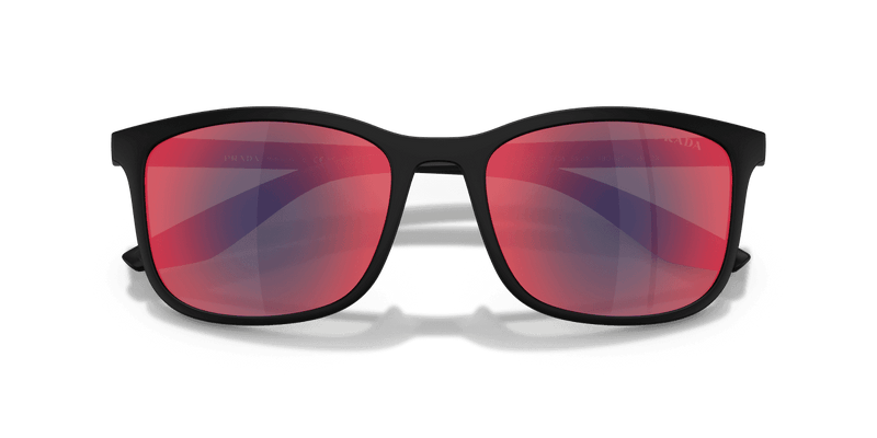 Prada Linea Rossa PS A08S in Matte Black / Dark Grey Mirror Blue/Red (1BO08F) - Alternate View